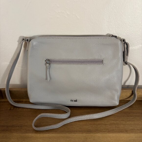 The Sak Briar Light Gray Leather Crossbody - Picture 3 of 10